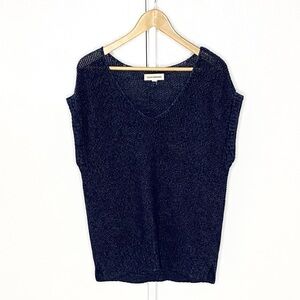 Lucky Brand | Blue Knit Coastal V-Neck Sweater Vest/Short Sleeve Sweater Sz Med
